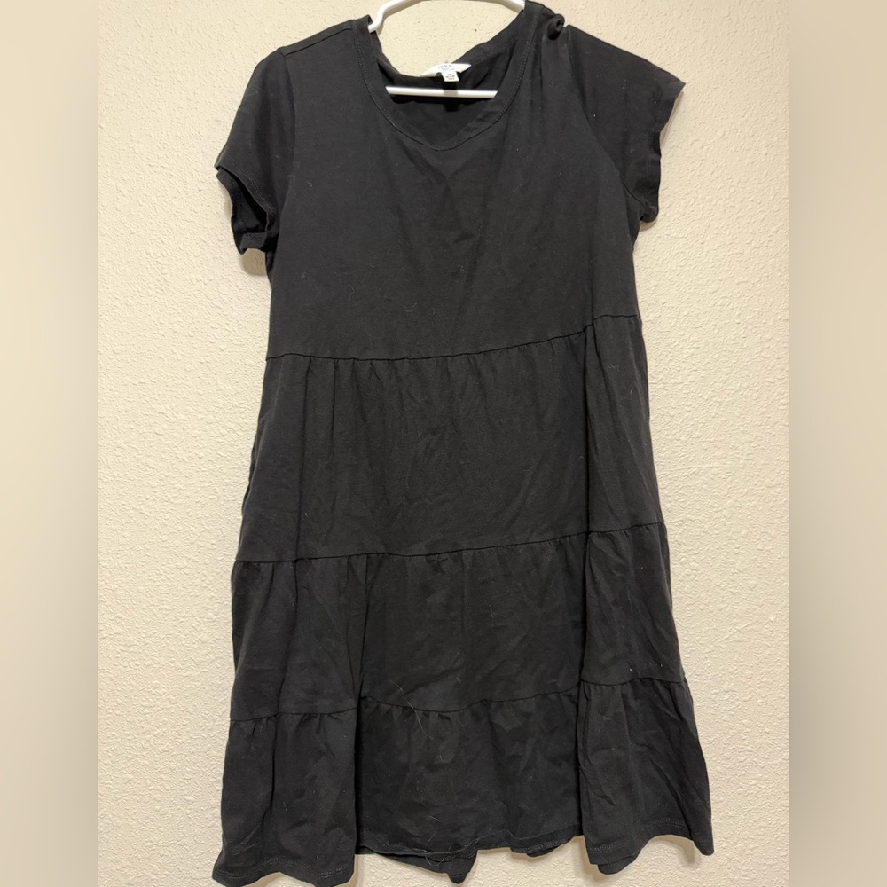 Black Tiered Midi Dress